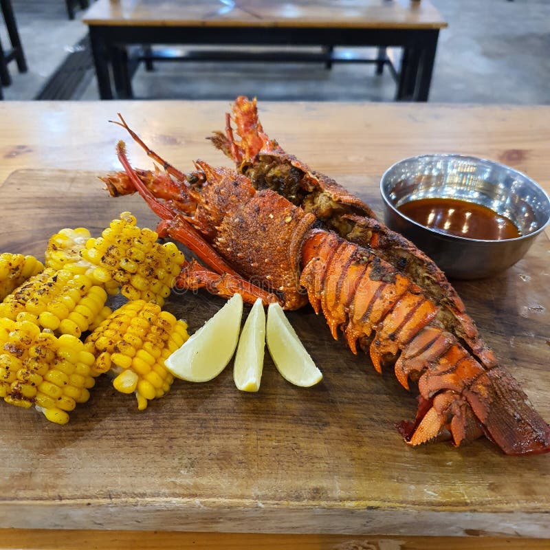 Lobster Grill with Level Up Sauce Stock Photo Image of sauce