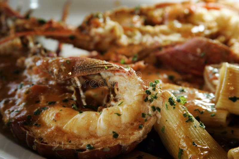 Lobster with pasta stock photo. Image of restourant, seafood 7435158