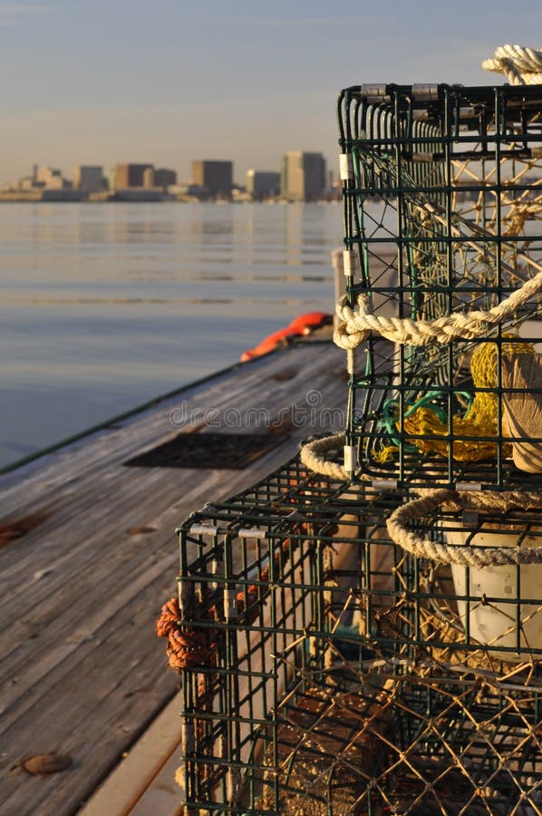 Lobster Pot on Harbour Pier Stock Image Image of port, rope 29741491