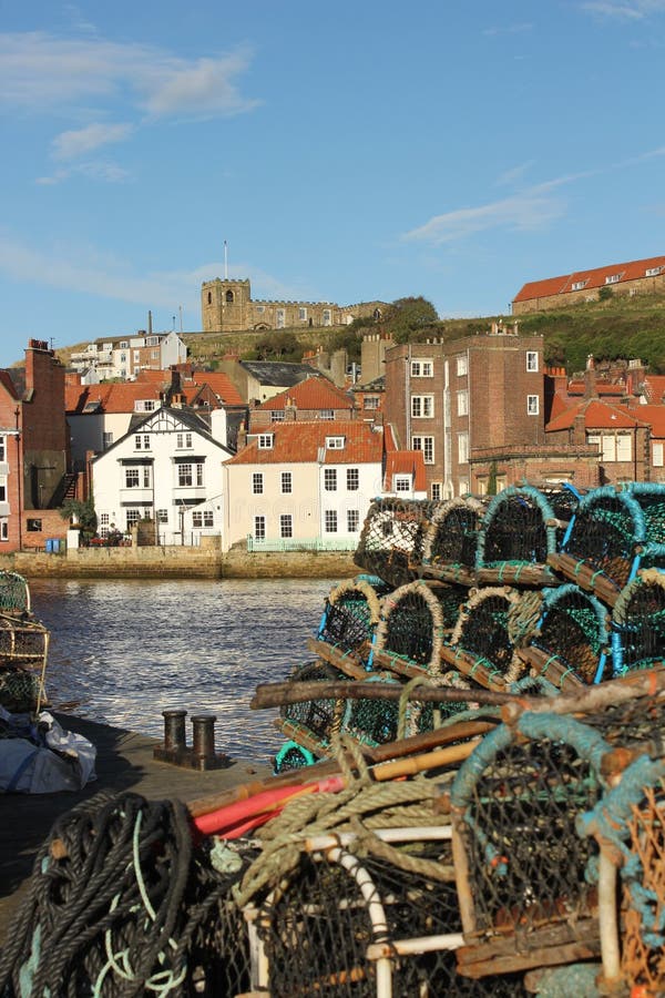 Whitby lobster pots stock photo. Image of lobster, clouds 4975412