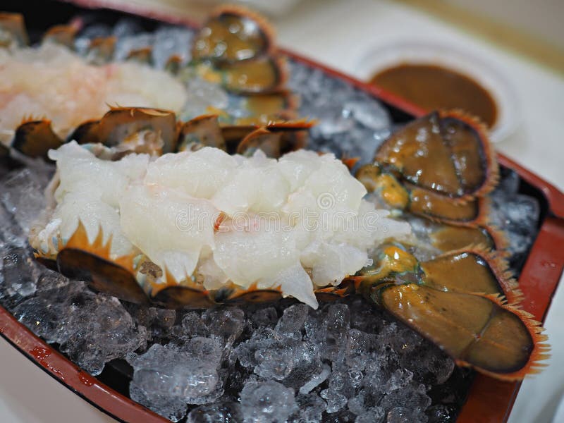 Fan Lobster Sashimi , Japanese Food Stock Image Image of white