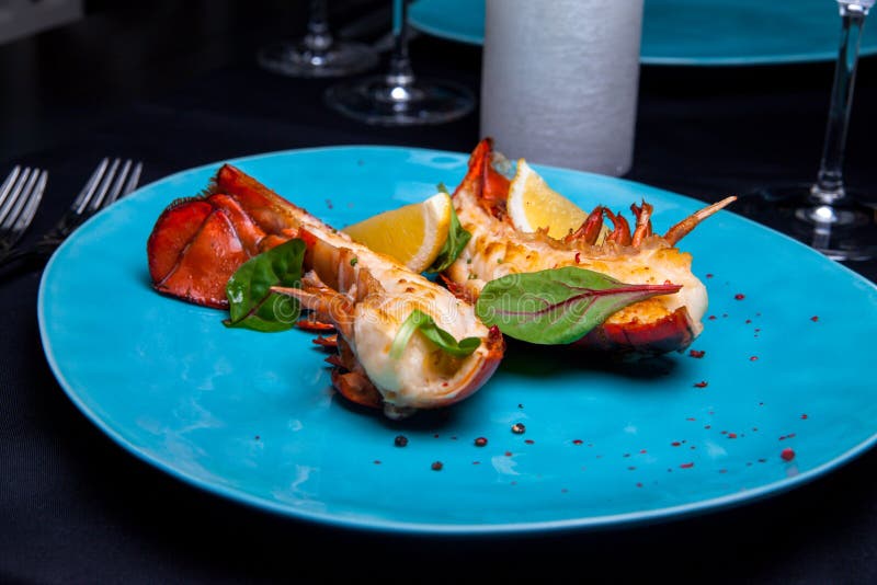 Lobster Tail in Mapletruffle Sauce Stock Photo Image of crayfish