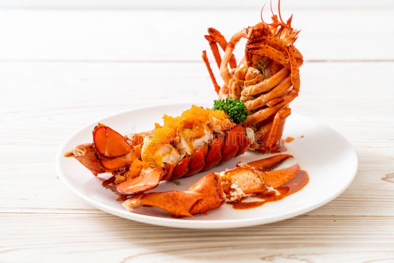 Lobster Tail Steak With Sauce Stock Photo Image of fresh, freshness
