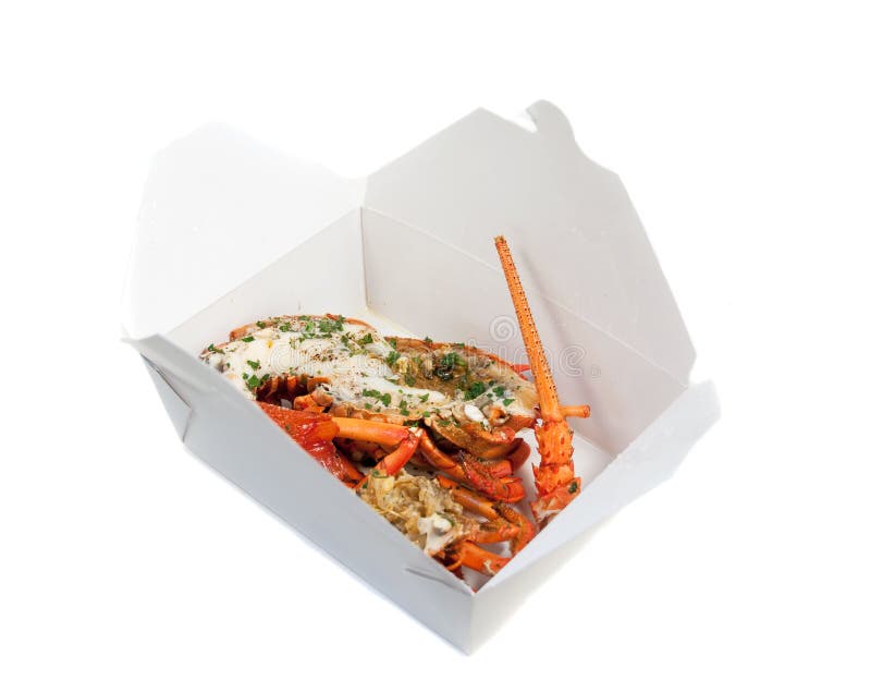 Lobster takeaway stock photo. Image of isolated, food 15963432