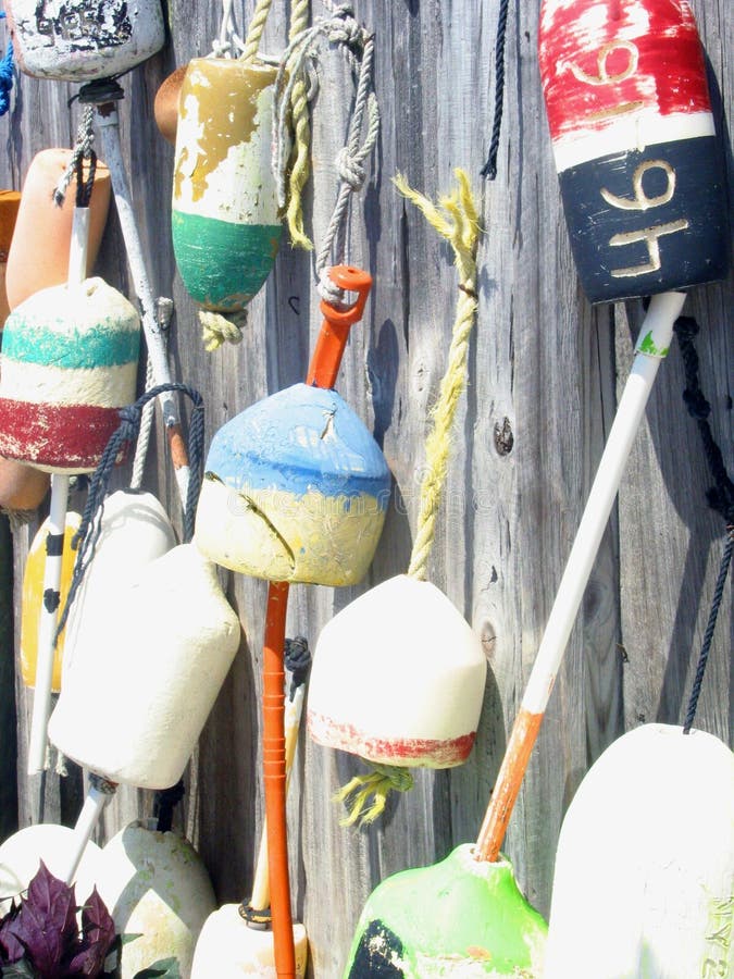 Lobster Trap Floats On Fence Picture. Image 1550367