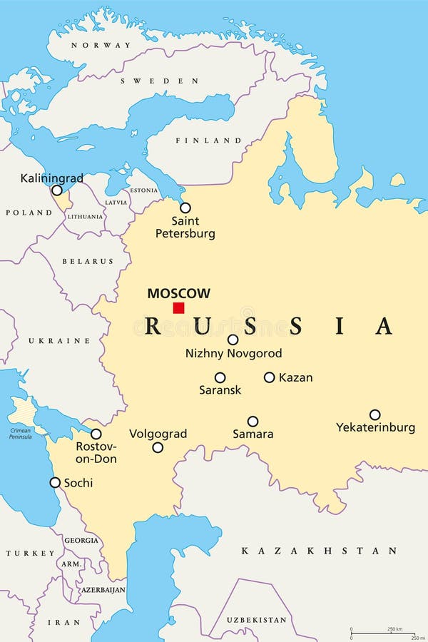 Mapa político de Rússia ilustração do vetor. Ilustração de fundo - 82697950