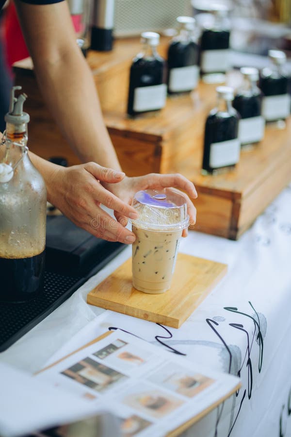 The Local Café Serving Iced Lattes. Editorial Image Image of owner