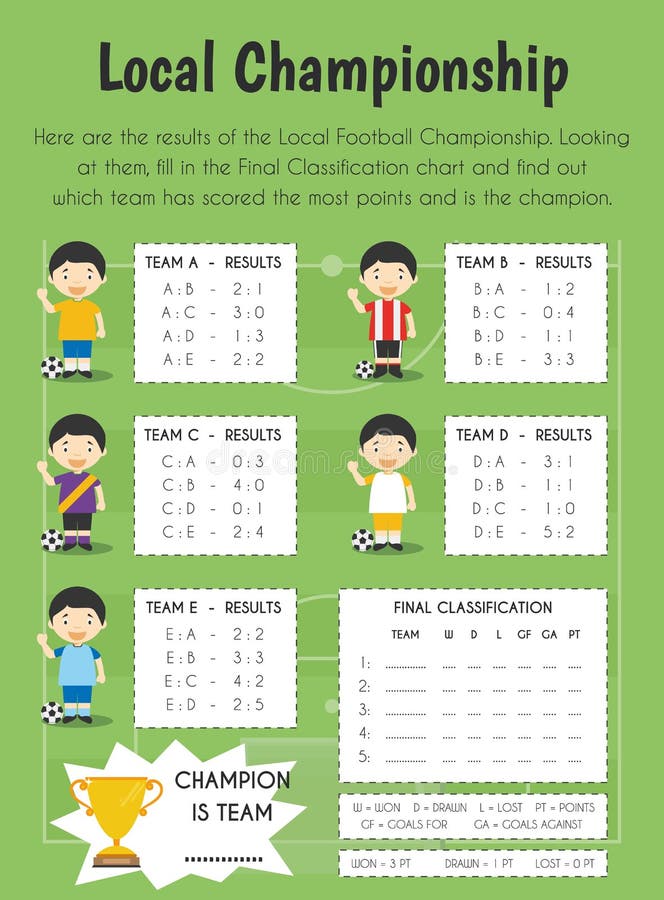Local championship Educational Sheet. Primary module for Numerical Ability. 5-6 years old royalty free illustration Local championship Educational Sheet. Primary module for Numerical Ability. 5-6 years old royalty free illustration