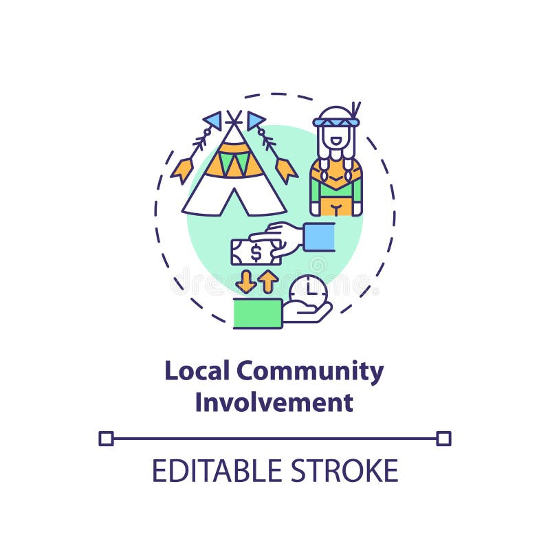 Local community involvement concept icon vector illustration