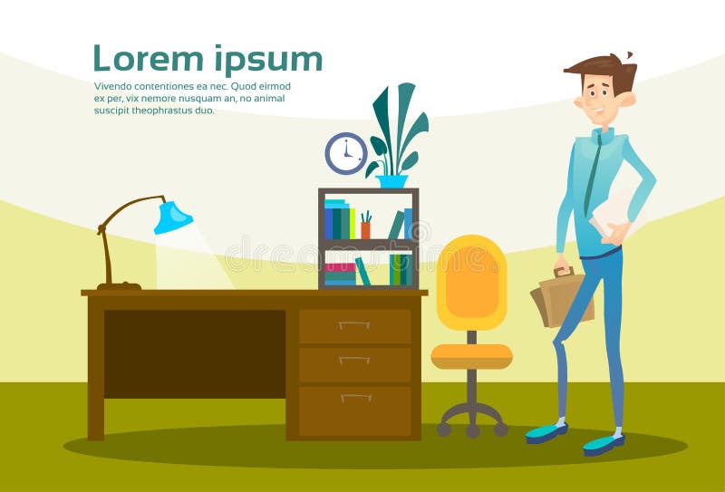 Download Local De Trabalho Interior Do Homem De Negócio, Gerente Office Worker Do Homem De Negócios Ilustração do Vetor - Ilustração de caráter, empreendedor: 80100161