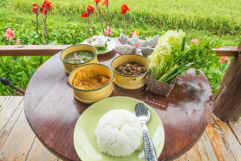 The local food set thai style from Nan ,Thailand stock image The local food set thai style from Nan ,Thailand stock image
