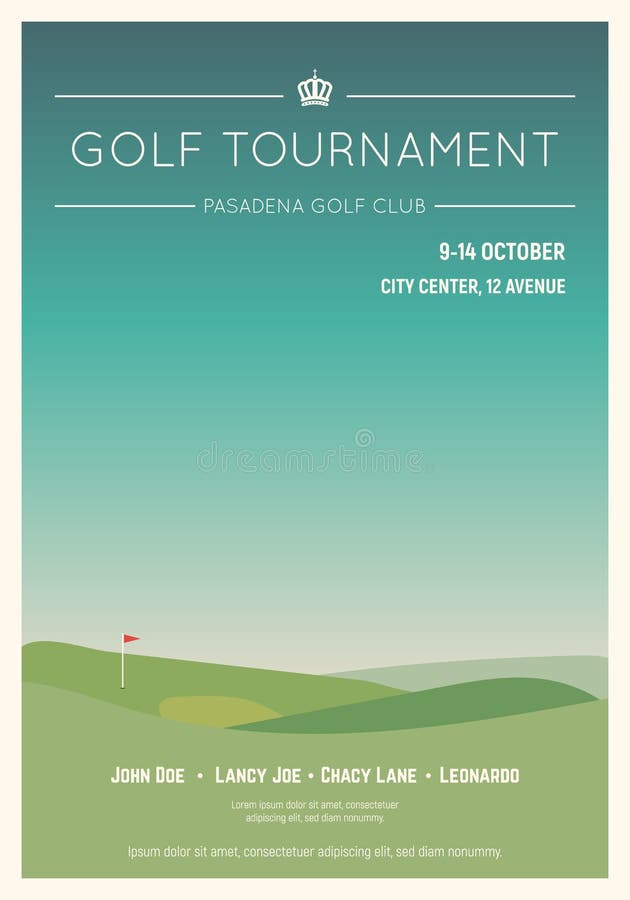 Golf Sport Invitation Poster Or Flyer Background With Space Stock Photo,  Picture and Royalty Free Image. Image 73616266.