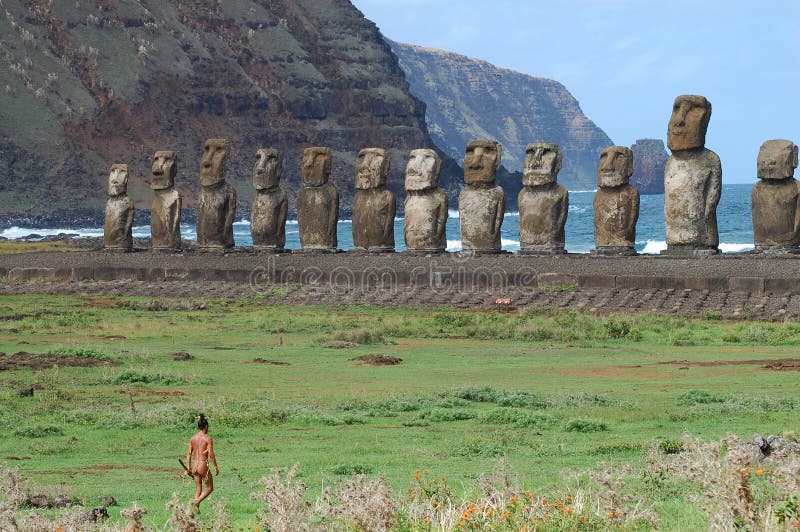 Local man Easter Island editorial image. Image of monolith 38147515