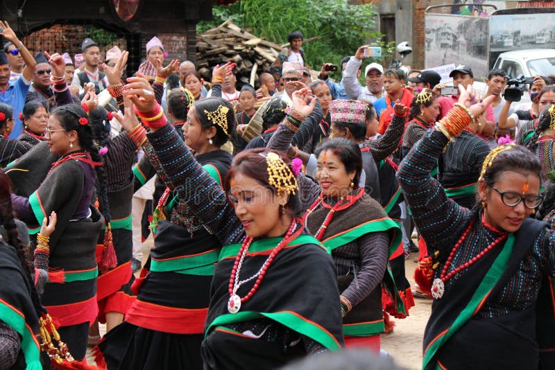 Local Nepali People Are Having Dance Festivals Around Bhaktapur