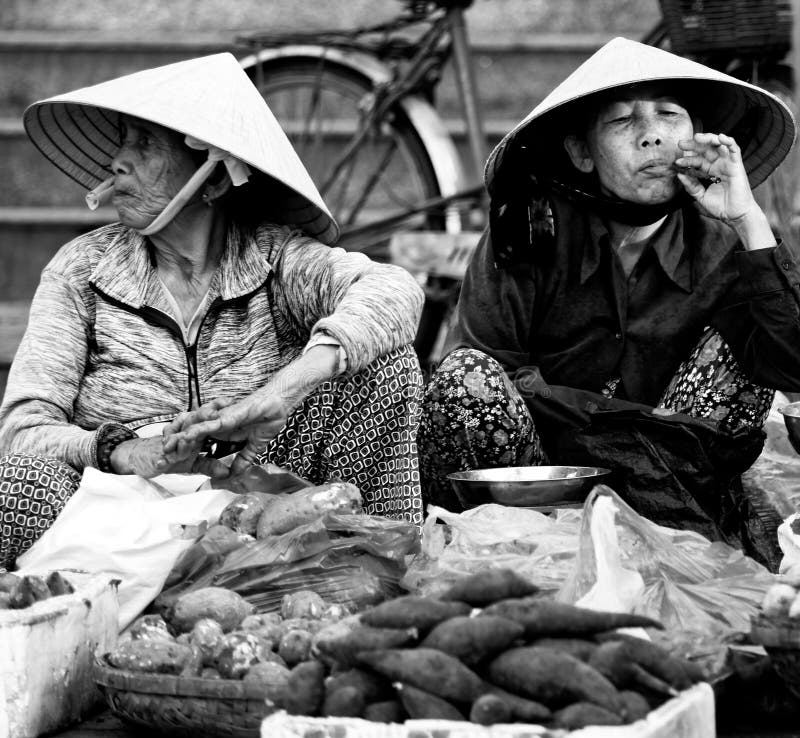 Local people at market in Hoi An royalty free stock photography Local people at market in Hoi An royalty free stock photography