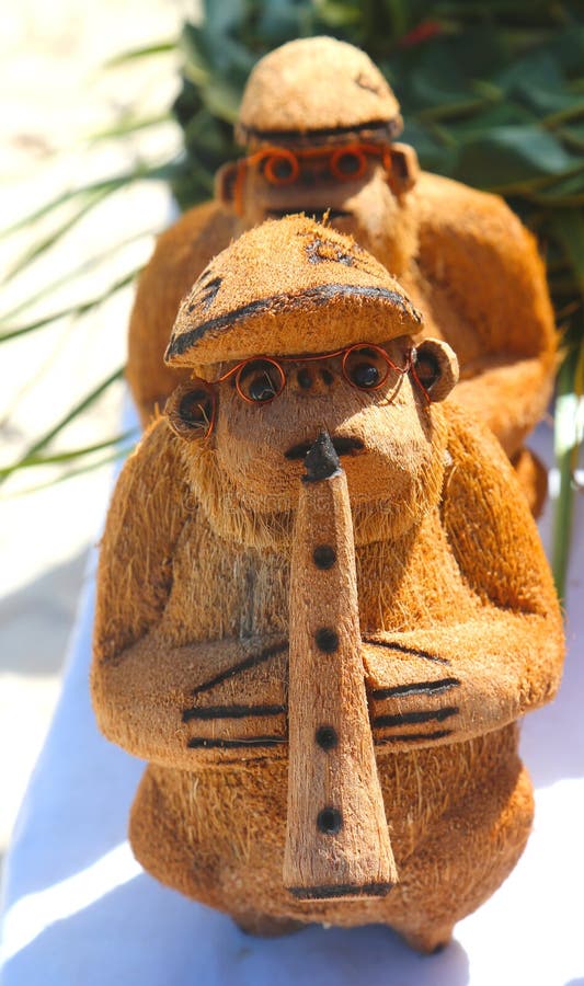 Local Souvenirs made from coconut in Punta Cana, Dominican Republic