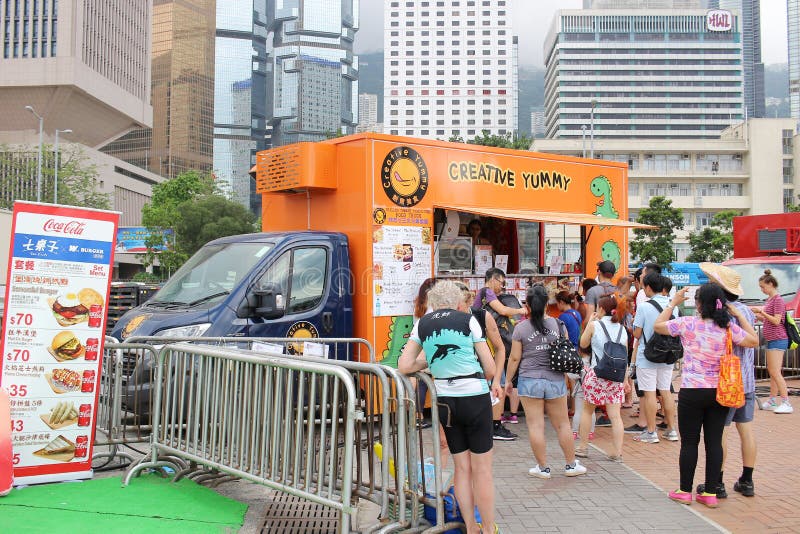 Local Street Foods Sell at Food Trucks Editorial Photo - Image of