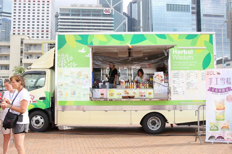 Local Street Foods Sell at Food Trucks Editorial Photo - Image of