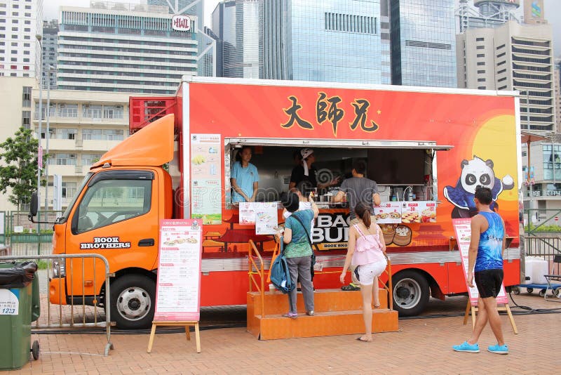 Local Street Foods Sell at Food Trucks Editorial Photo - Image of
