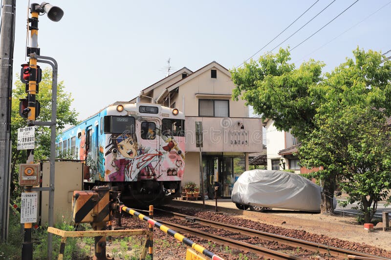 Local train of west Japan railway company stock images