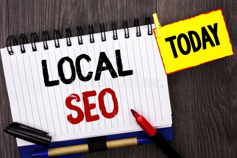 Locale Seo del testo di scrittura di parola Il concetto di affari per strategia di ottimizzazione del motore di ricerca ottimizza fotografia stock libera da diritti Locale Seo del testo di scrittura di parola Il concetto di affari per strategia di ottimizzazione del motore di ricerca ottimizza fotografia stock libera da diritti