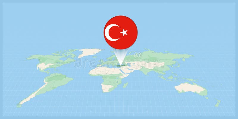 Turquia Mapa País Bandeira Localizada Globo Mapa Mundo Ilustração