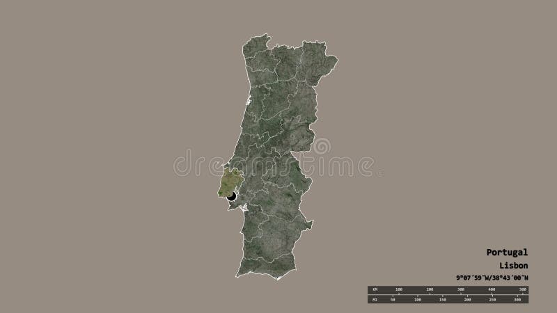 Mapa Detalhado Do Vetor De Portugal E A Cidade Capital Lisboa Vector De  Stock, Royalty-Free