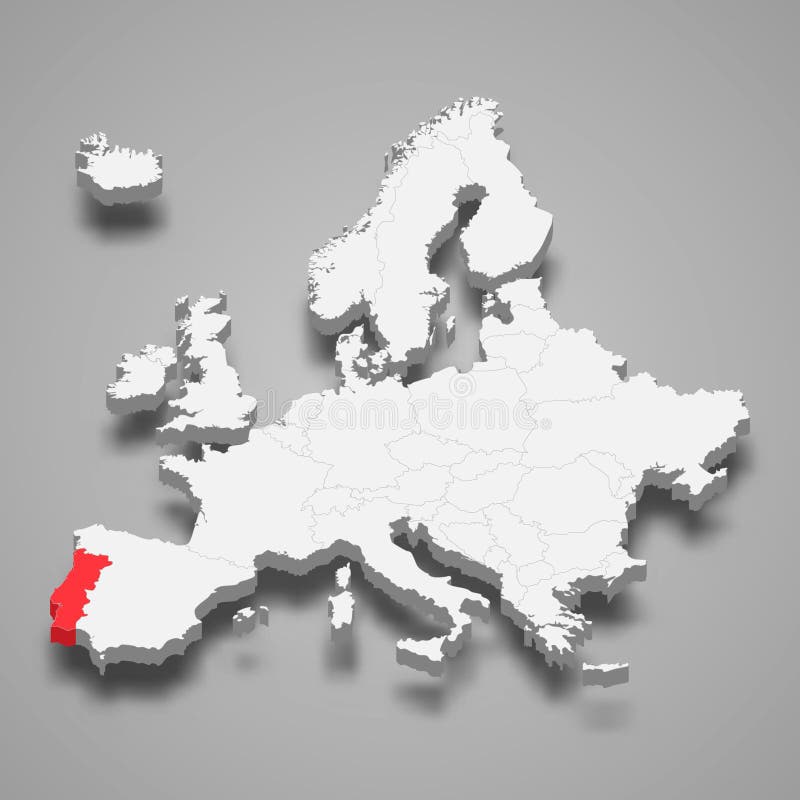 Portugal Mapa e Portugal localização na Europa Mapa isolado no tra