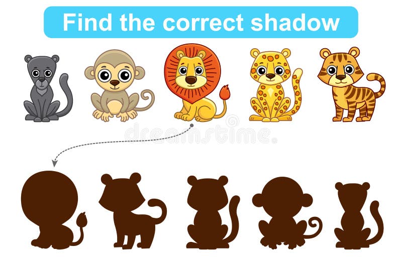 O jogo educacional para crianças encontra o conjunto de sombra