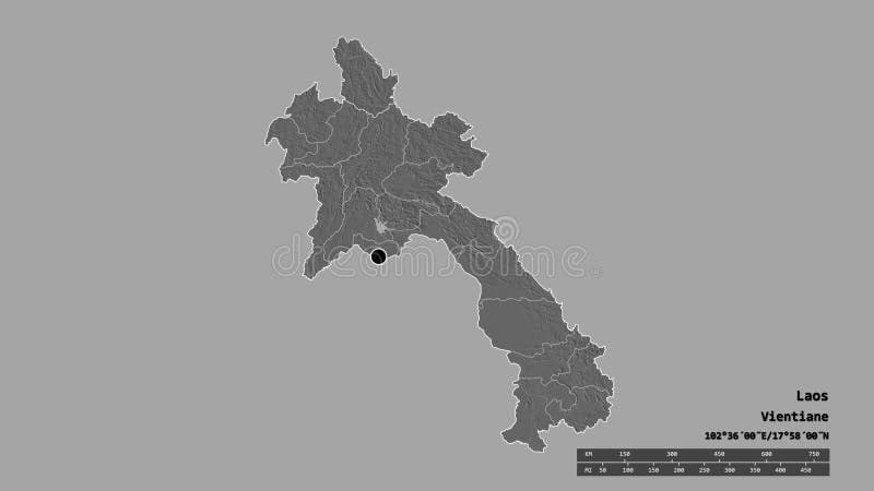 Localização da província de phongsali de laos . berço