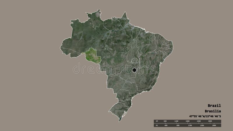 Localização do estado da rondonia no brasil . satélite