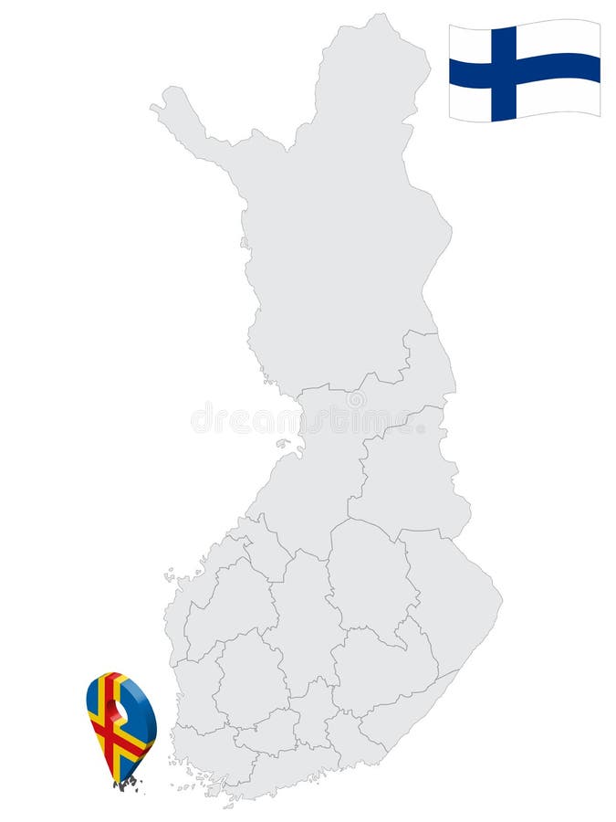 Location Aland Islands Region on Map Finland. 3d Location Sign Similar To  the Flag of Aland Islands Stock Vector - Illustration of geographic,  emblem: 204816142