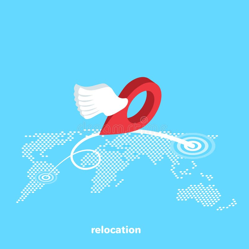 From One Place To Another Map The Location Indicator On The Map Flies From One Point To Another Stock  Vector - Illustration Of City, Flat: 122006750