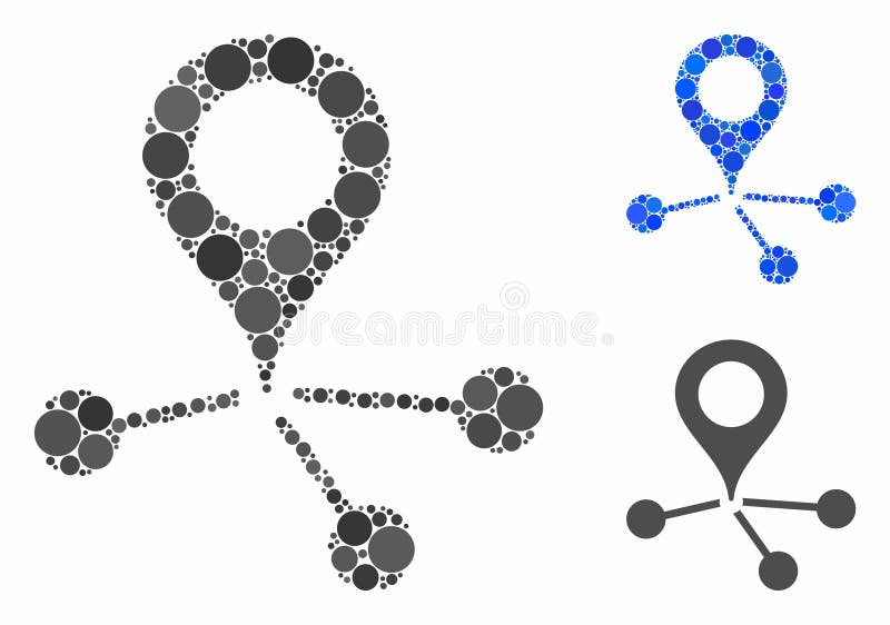 Location Links Composition Icon of Circle Dots Stock Vector