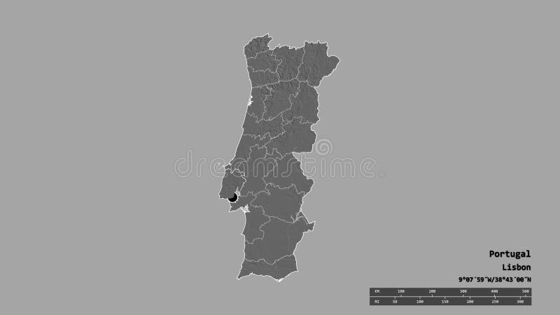 Portugal - Map of Districts Stock Vector - Illustration of lisboa