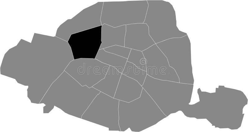 Location Map of the Huitième, 8th Arrondissement of Paris, France Stock