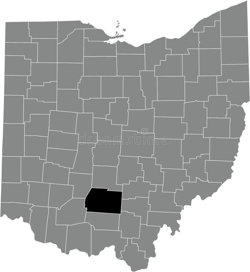 Location Map of the Ross County of Ohio, USA Stock Vector