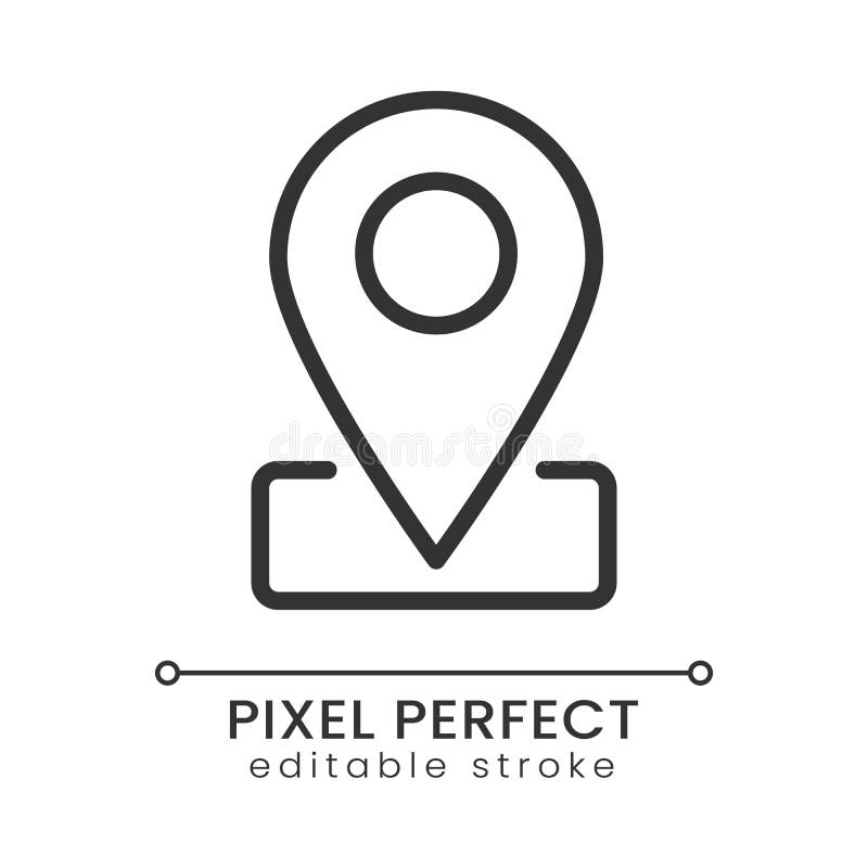 Location mark pixel perfect linear icon vector illustration
