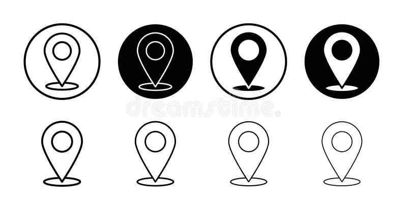 Location pin icon linear logo isolated royalty free illustration
