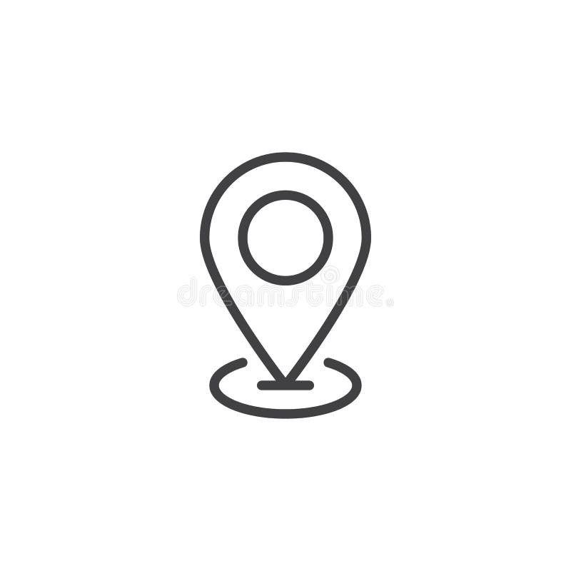 Location pin outline icon stock illustration