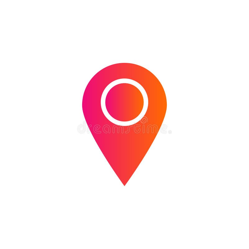 Location pointer isolated icon, gradient design style minimal vector stock illustration