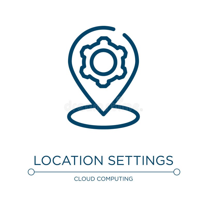 Location Settings Icon. Linear Vector Illustration from Computer and