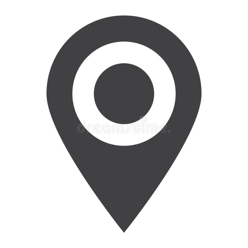 Location solid icon, map pin and website button royalty free illustration Location solid icon, map pin and website button royalty free illustration