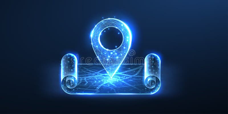Location vector icon. Digital map, address pin, location marker. royalty free illustration
