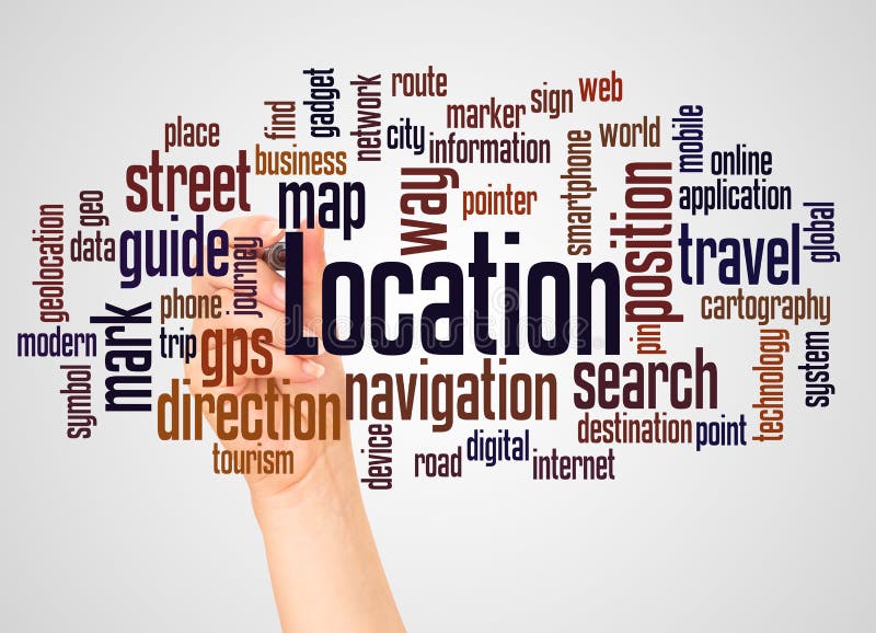 Geolocation Word Displayed on Chalkboard Concept with Pencil Stock