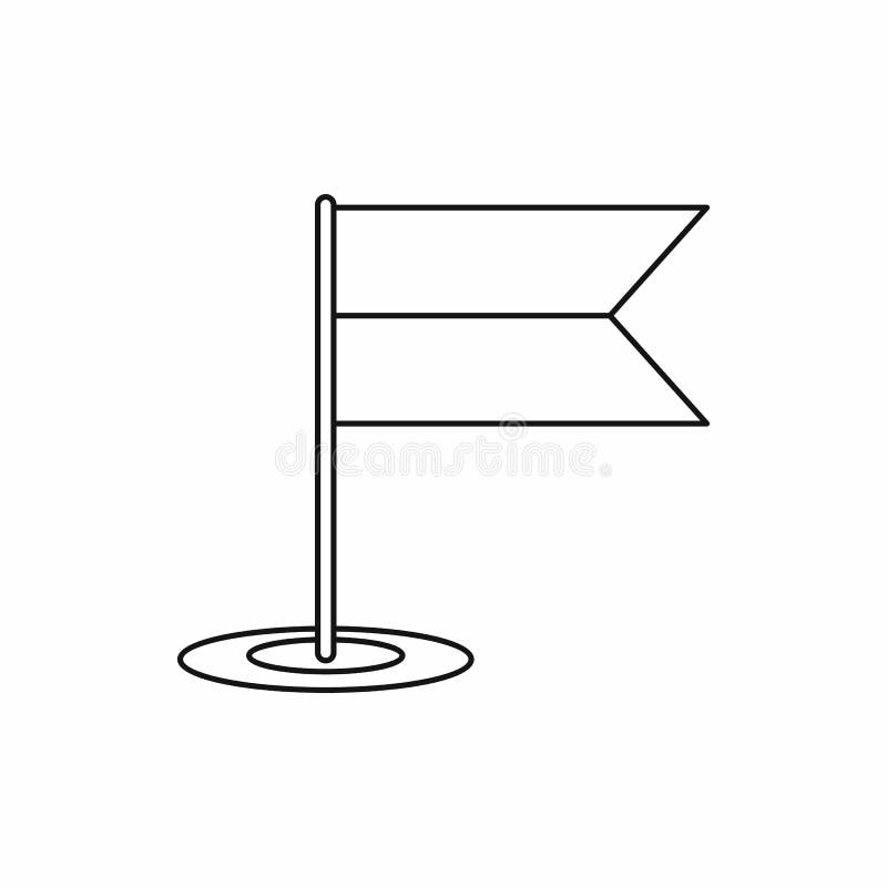 Locator flag icon, outline style royalty free illustration