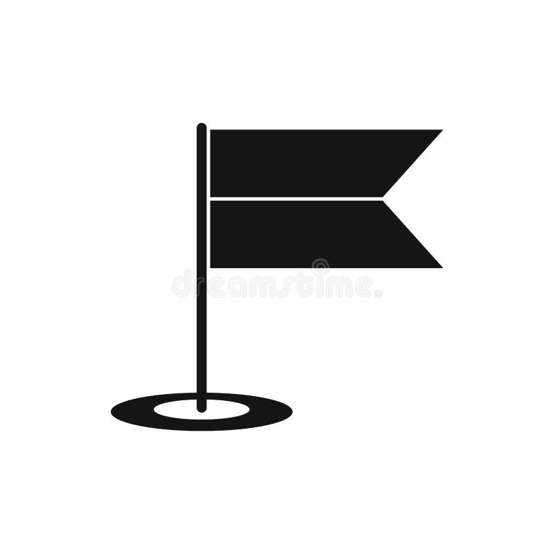 Locator flag icon, simple style royalty free illustration
