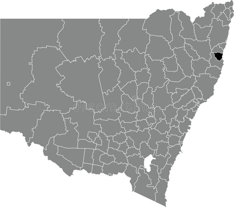 Locator Map Nambucca Valley Council Local Government Area New South Wales Black Flat Blank Highlighted Location Inside Gray 239871798 