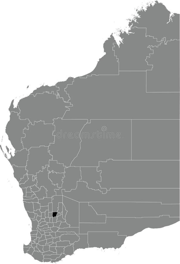 Locator Map of the SHIRE of TRAYNING, WESTERN AUSTRALIA Stock Vector