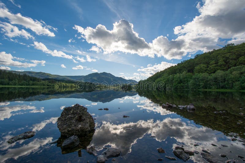 Loch Achray stock photo. Image of loch, mountains, water - 62525108